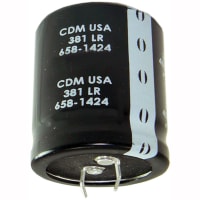 Cornell-Dubilier Capacitors, Aluminum Electrolytic, Snap In 100uF 400V 20%