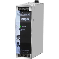 Cosel U.S.A. Inc. Power Supply, AC-DC, 24V, 5A, 85-264V In, Enclosed, DIN Rail, PFC, 120W, KLEA Series