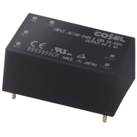 Cosel U.S.A. Inc. Power Supply, AC-DC, 24V, 0.13A, 85-264V In, Enclosed, PCB Thru-Hole, 3.1W, TUHS Series