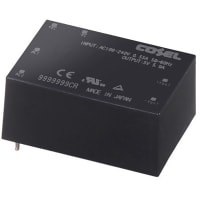 Cosel U.S.A. Inc. Power Supply, AC-DC, 24V, 1.1A, 85-264V In, Enclosed, PCB Thru-Hole, 26W, TUHS Series