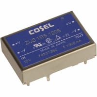 Cosel U.S.A. Inc. DC-DC Converter, 5V, 0.3A, 9-18V In, Enclosed, Thru Hole, Switching, ZU Series