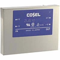 Cosel U.S.A. Inc. DC-DC Converter, 5V, 2A, 9-18V In, Enclosed, Thru Hole, Switching, ZU Series