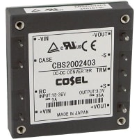 Cosel U.S.A. Inc. DC-DC Converter, 3.3V, 35A, 18-36V In, Enclosed, Telecom, Switching, CBS Series