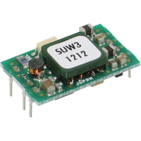 Cosel U.S.A. Inc. DC-DC Converter, 12V, 0.13A, 12V, 0.13A, 9-18V In, Open Frame, Thru Hole, ZU Series