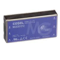 Cosel U.S.A. Inc. DC-DC Converter, 12V, 2.5A, 9-18V In, Encapsulated, Thru Hole, Switching, MG Series