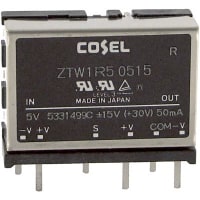 Cosel U.S.A. Inc. DC-DC Converter, Out -15, +15VDC, In 4.5 to 9VDC, Thru-Hole, Enclosed, 1.5W, 2