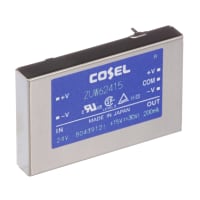 Cosel U.S.A. Inc. DC-DC Converter, 15V, 0.2A, -15V, 0.2A, 18-36V In, Enclosed, Thru Hole, ZU Series