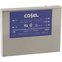 Cosel U.S.A. Inc. DC-DC Converter, 15V, 0.35A, -15V, 0.35A, 9-18V In, Enclosed, Thru Hole, ZU Series