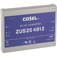 Cosel U.S.A. Inc. DC-DC Converter, 12V, 2.1A, 36-75V In, Enclosed, Thru Hole, Switching, ZU Series