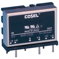 Cosel U.S.A. Inc. Isolated DC-DC Converter, Vin 4.5 - 9 V dc, Vout 5V, I/O isolation 500V