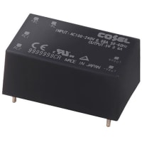 Cosel U.S.A. Inc. Power Supply, AC-DC, 12V, 0.25A, 85-264V In, Enclosed, PCB Thru-Hole, 3W, TUHS Series