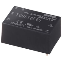 Cosel U.S.A. Inc. Power Supply, AC-DC, 5V, 2A, 85-264V In, Enclosed, Thru-Hole, Embedded, 10W, TUHS Series