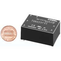 Cosel U.S.A. Inc. Power Supply, AC-DC, 5V, 5A, 85-264V In, Enclosed, Thru-Hole, Embedded, 25W, TUHS Series