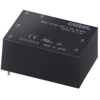 Cosel U.S.A. Inc. Power Supply, AC-DC, 12V, 2.1A, 85-264V In, Enclosed, PCB Thru-Hole, 25W, TUHS Series