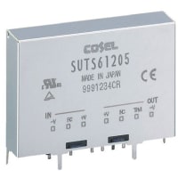 Cosel U.S.A. Inc. Isolated DC-DC Converter, Vin 4.5 to 9 V dc, Vout 3.3V dc, I/O isolation 500V ac