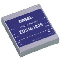 Cosel U.S.A. Inc. Isolated DC-DC Converter, Vin 4.5 to 9 V dc, Vout 12V dc, I/O isolation 500V ac