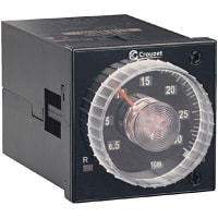 Crouzet Timer, 5 A at 250 VAC, 0.02 Sec. to 300 hr, Plug In, 60 ms (Min.), 25 ms (Start)