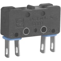 Crouzet Switch, Pin Plunger, 1.6 N (Max.), 5 A (Nom.), 125 to 250 V, Subminiature