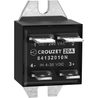 Crouzet SSR, GNM, 1-Phase, Panel Mount, 20A, IN 4-30 VDC, OUT 280 VAC, Zero Cross