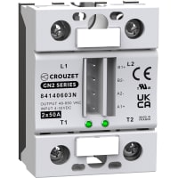 Crouzet SSR, GN2, 2-Channel, Panel Mount, 50A, IN 4-32 VDC, OUT 660 VAC, Zero Cross