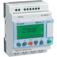 Crouzet Controller, PLC, Sup-V 12DC, 8 Analog/Digital In, 4 Relay Out, DIN Rail/Panel Mnt