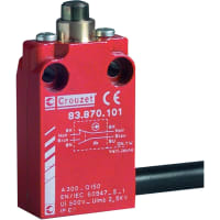 Crouzet Limit Switch, 100 mA (Min.), 10 V (Min.), Metal, 39 mm, -25 to +70 C