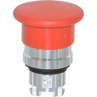 Crouzet Actuator, Red, Mushroom, Spring Return, 22mm Diameter, Metal