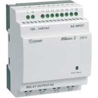 Crouzet Controller, PLC, Sup-V 24AC, 8 Digital In, 4 Relay Out, Panel Mnt, IP20, IP40, Screw