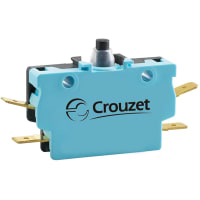 Crouzet Switch, PBX, Standard, W3, 1/4 Inch QD Connections, Plunger Actuator, 6A@250VAC