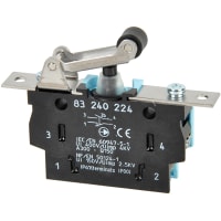 Crouzet Switch, PBX, Standard, W5, Screw Connections, Roller Lever, Mount Plate w/Holes