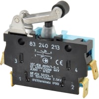 Crouzet Switch, PBX, Standard, W3, 1/4 Inch QD 90 Degree Connections, With Lever