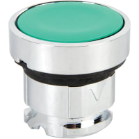 Crouzet Switch, Pneumatic, Metal, 22mm, Flush Push Contact, Green Button