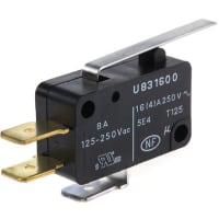 Crouzet Microswitch 1/4" Quick Connect Lever=153Ax Radius=29.7