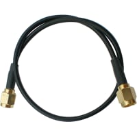 Crystek Corporation Cable Assembly, SMA Plug x2, RG-174/U Cbl, 12", 26 AWG, BCCS, Black PVC Jkt, PE Ins