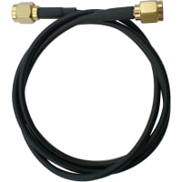 Crystek Corporation Cable Assembly, SMA Plug x2, RG-174/U Cbl, 24", 26 AWG, BCCS, Black PVC Jkt, PE Ins