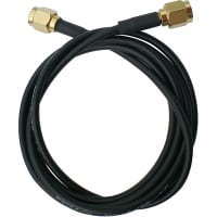 Crystek Corporation Cable Assembly, SMA Plug x2, RG-174/U Cbl, 36", 26 AWG, BCCS, Black PVC Jkt, PE Ins