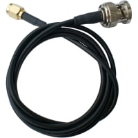 Crystek Corporation Cable Assembly, SMA Plug, BNC Plug, RG-174/U Cbl, 36", 26 AWG, BC, Black PVC Jkt, PE Ins