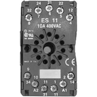 Custom Connector Relay Socket, 11 Pin, 3 Pole, 300 V, 10 A, Box Lug, DIN Rail, ES Series, Relay