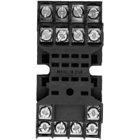 Custom Connector Relay Socket, 14 Pin, 4 Pole, DIN Rail, 300 V, 10 A, MT Series, Socket, Steel, 2.5 in.