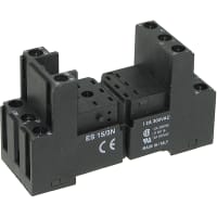 Custom Connector Relay Socket, 11 Pin, 3 Pole, 300 V, 10 A, Box Lug, DIN Rail Mount, ES Series, Socket