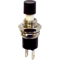 CW Industries Pushbutton Switch, SPST, OFF-ON, Non-Illum, 3A, 125VAC, Solder, GPB Series