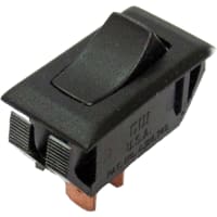 CW Industries Rocker Switch, SPST, ON-OFF, Red Actuator, 16A, 125VAC, .250", GRS-2000 Series