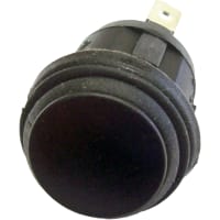 CW Industries Rocker Switch, GRB Series, SPST, Round, ON-OFF, Black Actuator, 16A, 125VAC, .187" QC