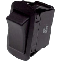 CW Industries Rocker Switch, GRS-4000 Series, DPDT, (ON)-OFF-(ON), Black Rocker, 20A, 125VAC, .250 Q