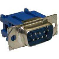 CW Industries Connector, D-Subminiature Plug, CWR Series, Male, 9 Position, 2 Row, Gold, IDC, InLine