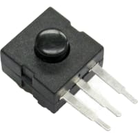 CW Industries Pushbutton Switch, GPTS Series, SPDT, ON-OFF-ON, Black Cap, 1A, 30VDC, Vertical PC Pin