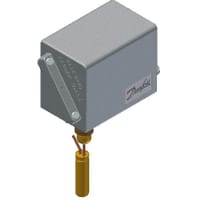 Danfoss Temperature Switch, type KPS77; 68-140F, 5.4-25.2F Differential, Rigid Sensor