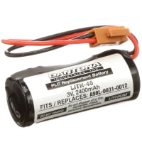 Dantona Industries, Inc. Battery, Non-Rechargeable, Cylindrical, Lithium, 3VDC, 2.5Ah, Connector, PLC