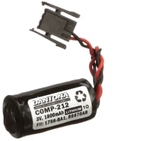 Dantona Industries, Inc. Battery, Rechargeable, Cylindrical, Lithium, 3VDC, 1.8Ah, Connector, Laptop