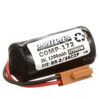 Dantona Industries, Inc. Battery, 1200 mAh, 3 V, Lithium